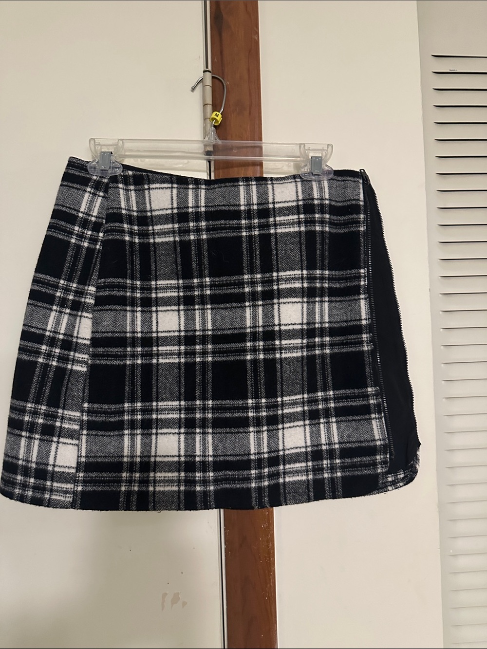 Hollister Black and White Plaid Mini Skirt